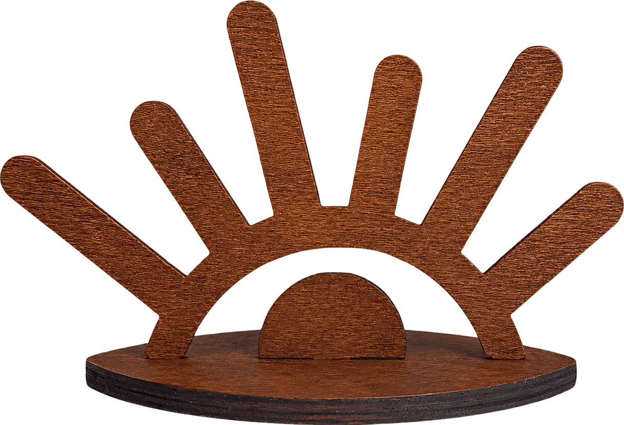 Abstract Eye Wooden Ring Holder & Jewelry Display Stand