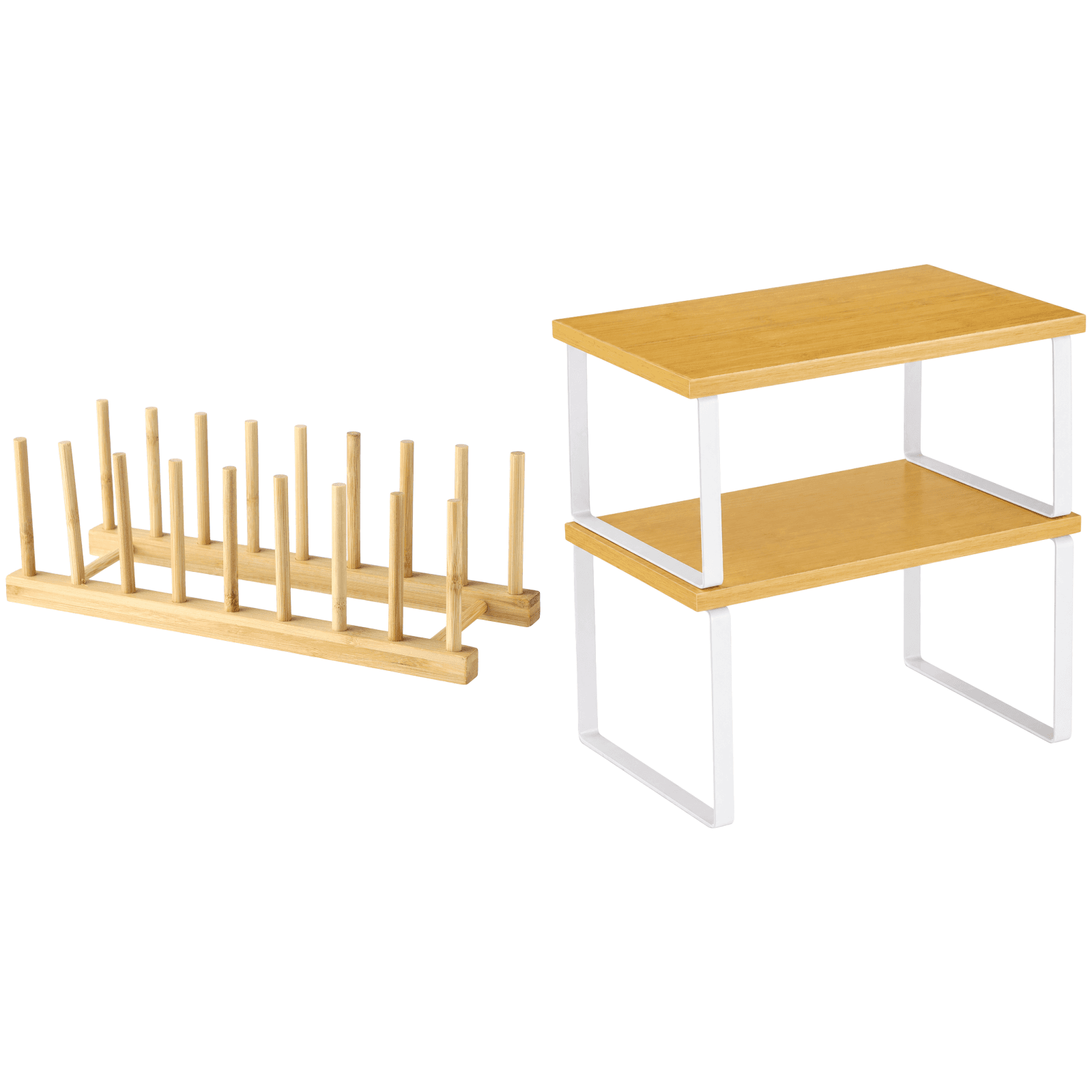 4-Piece Kitchen Cabinet Organizer & Plate Rack Set