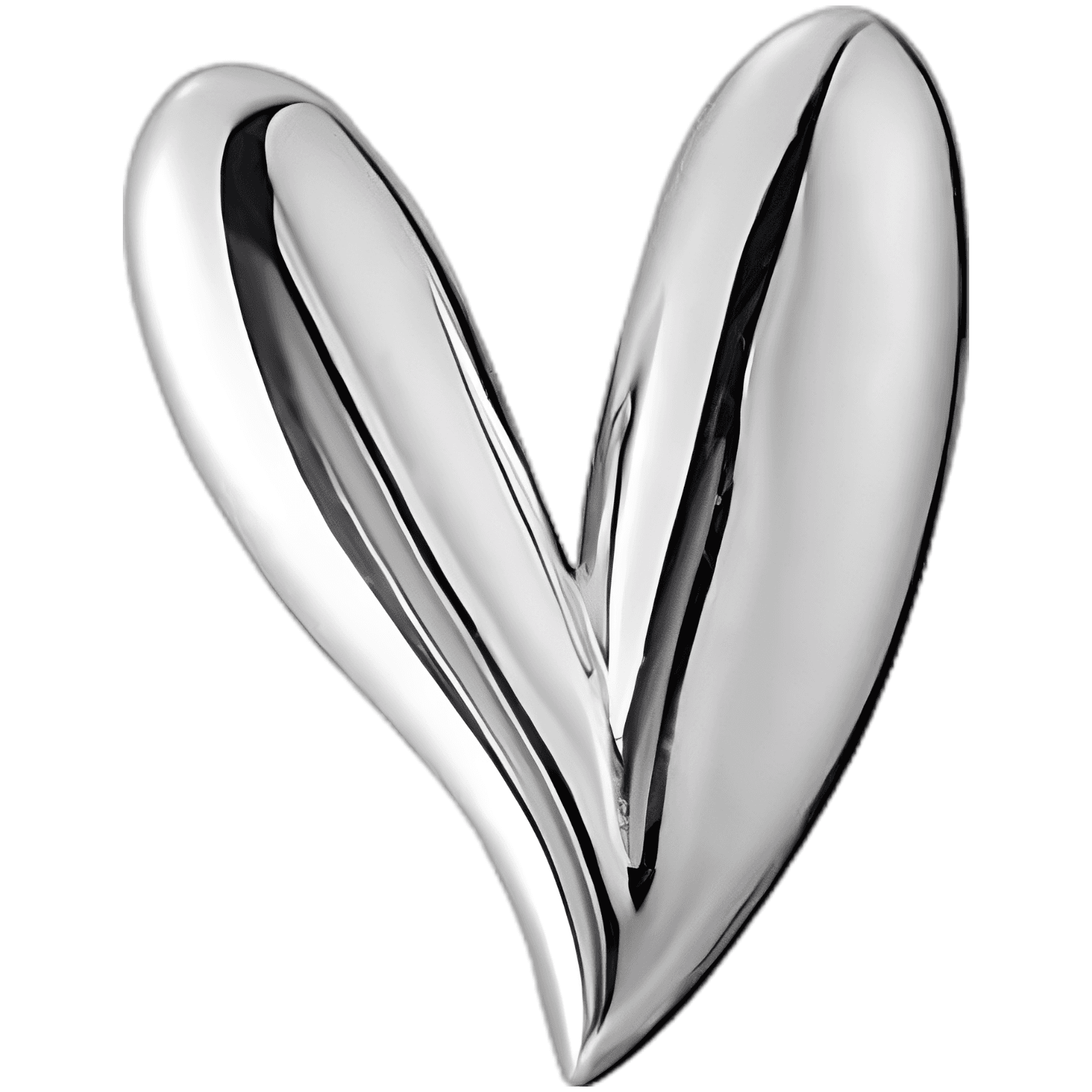 Irregular V-Shaped Heart Stud Earrings
