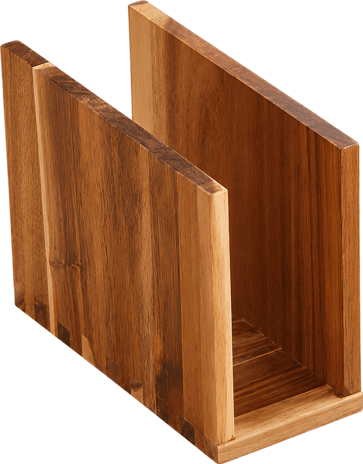Rustic Acacia Wood Book Napkin Holder