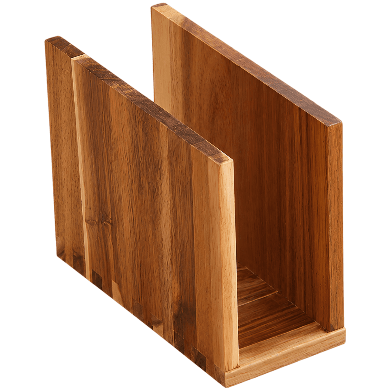Rustic Acacia Wood Book Napkin Holder