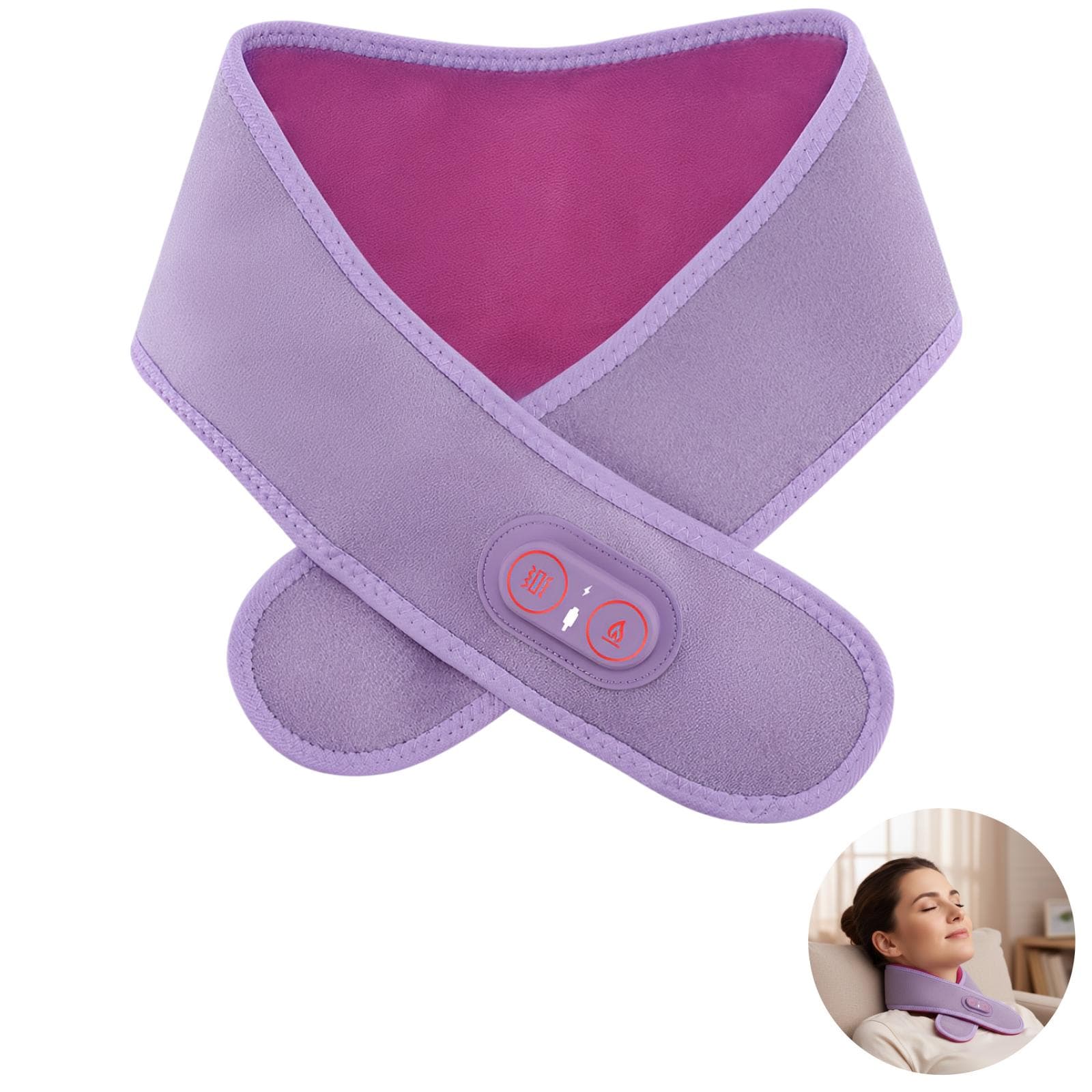 Cordless Red Light Therapy Heated Neck Massager Wrap