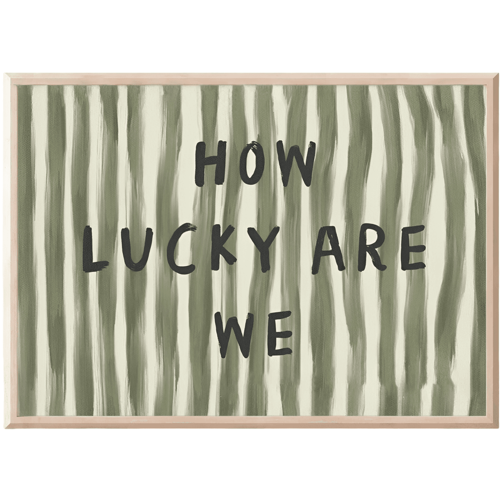 How Lucky Are We Green Checkerboard Wall Art