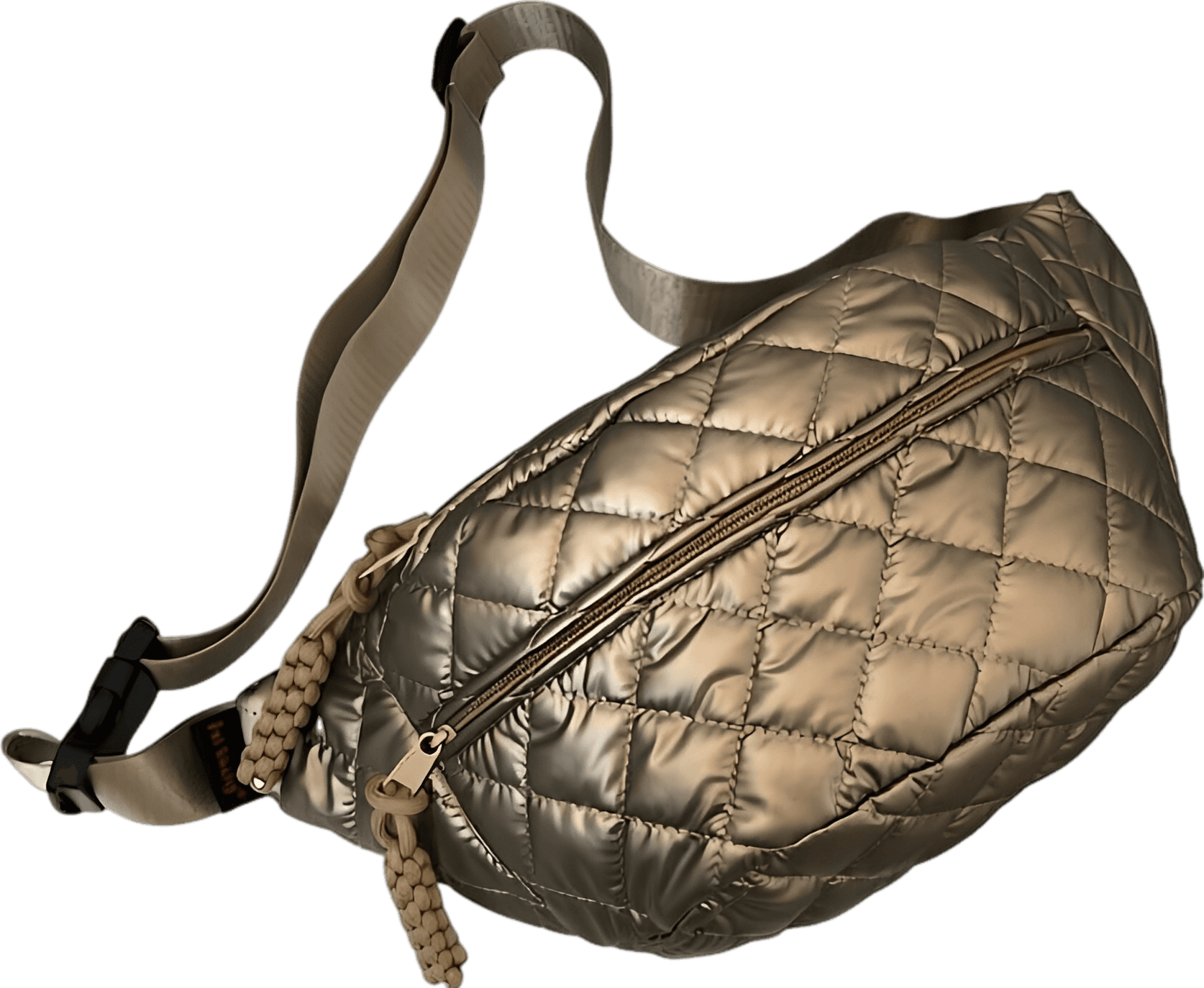 Metallic Quilted Crossbody Fanny Pack