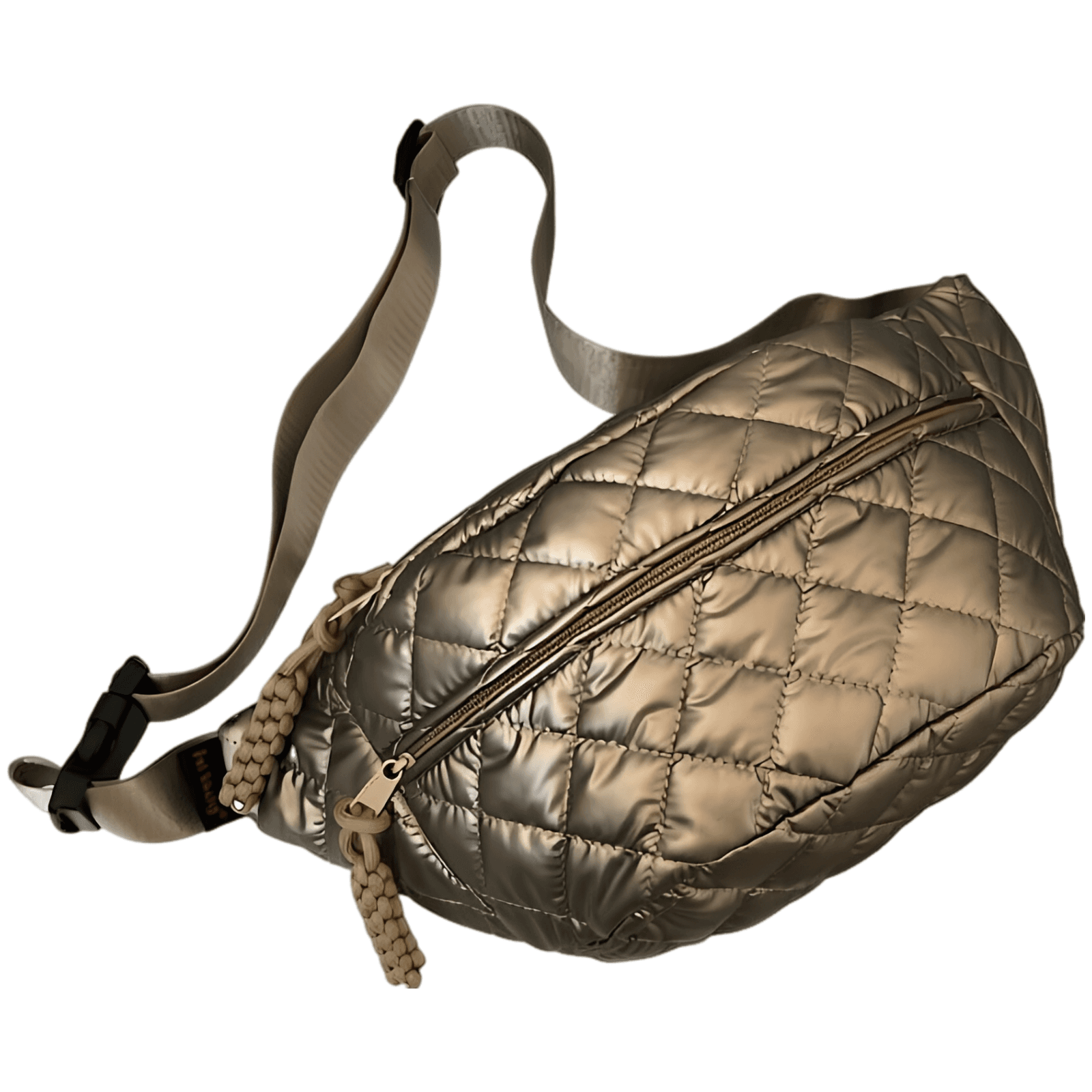 Metallic Quilted Crossbody Fanny Pack
