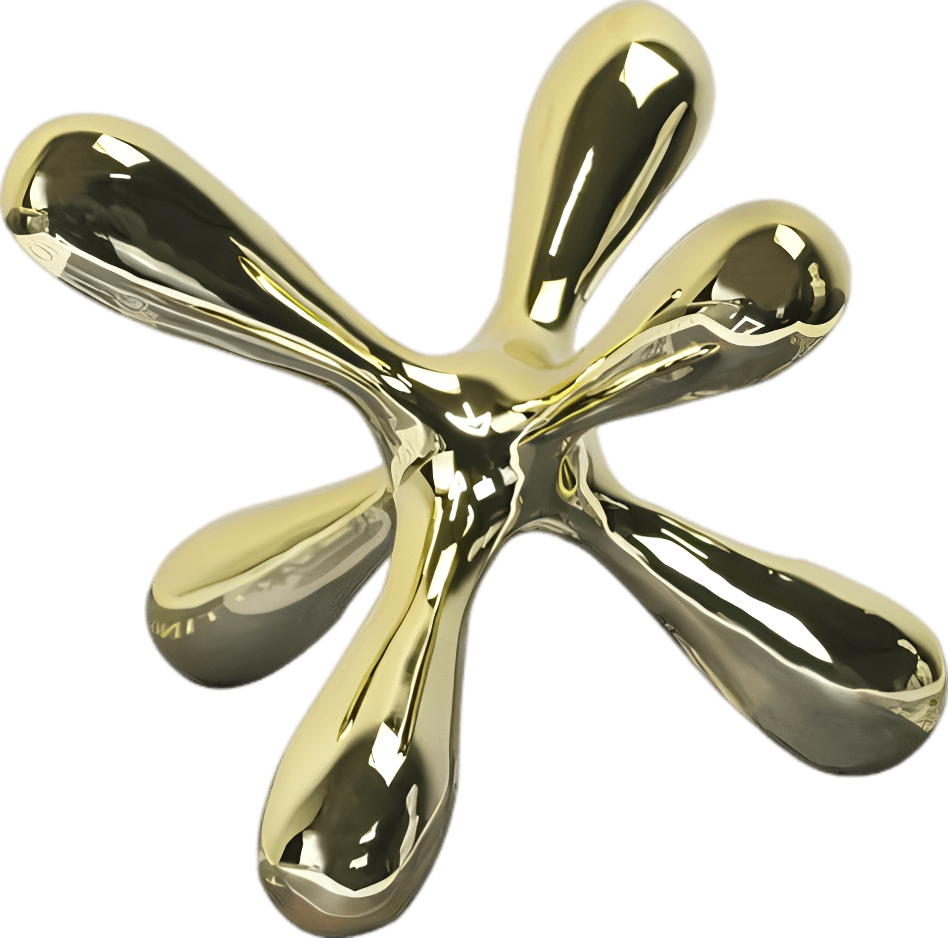 Modern Gold Geometric Star Sculpture