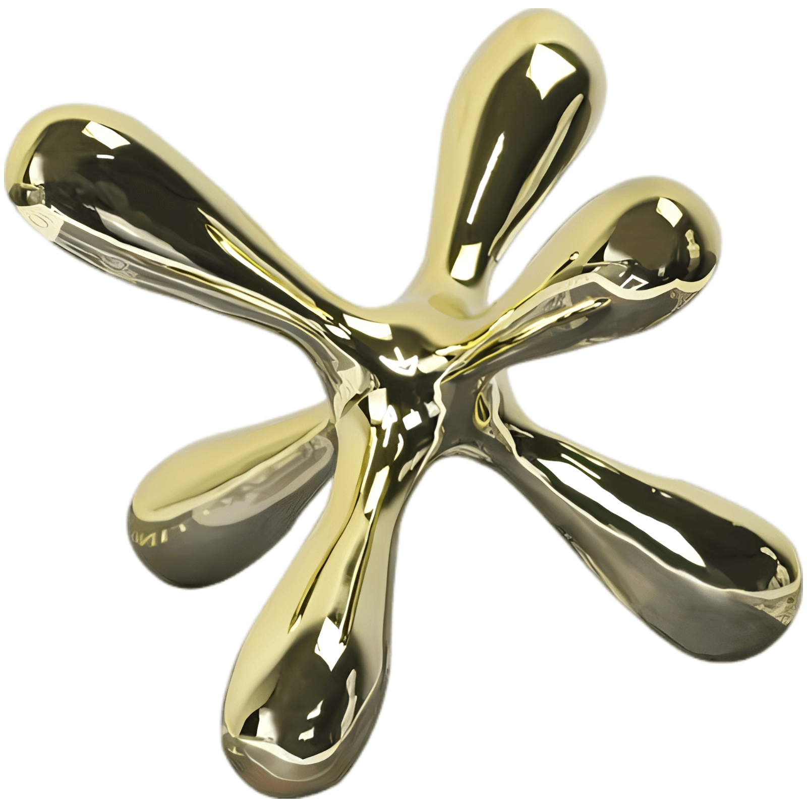 Modern Gold Geometric Star Sculpture
