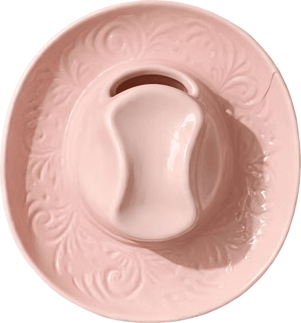 Pink Cowboy Hat Wall Vase
