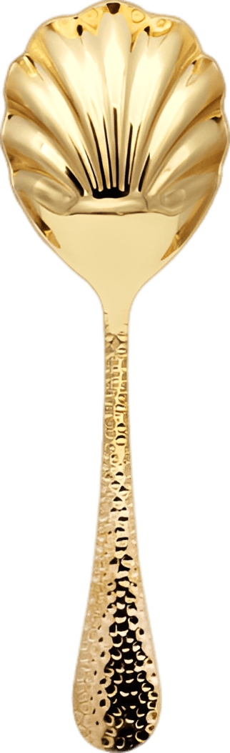 Premium Gold Scalloped Serving Spoons Set