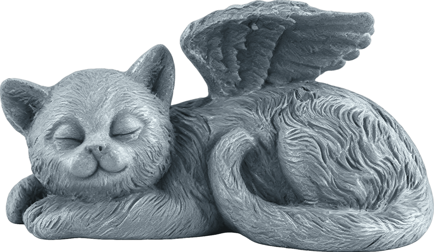 Serene Cat Angel Memorial Stone