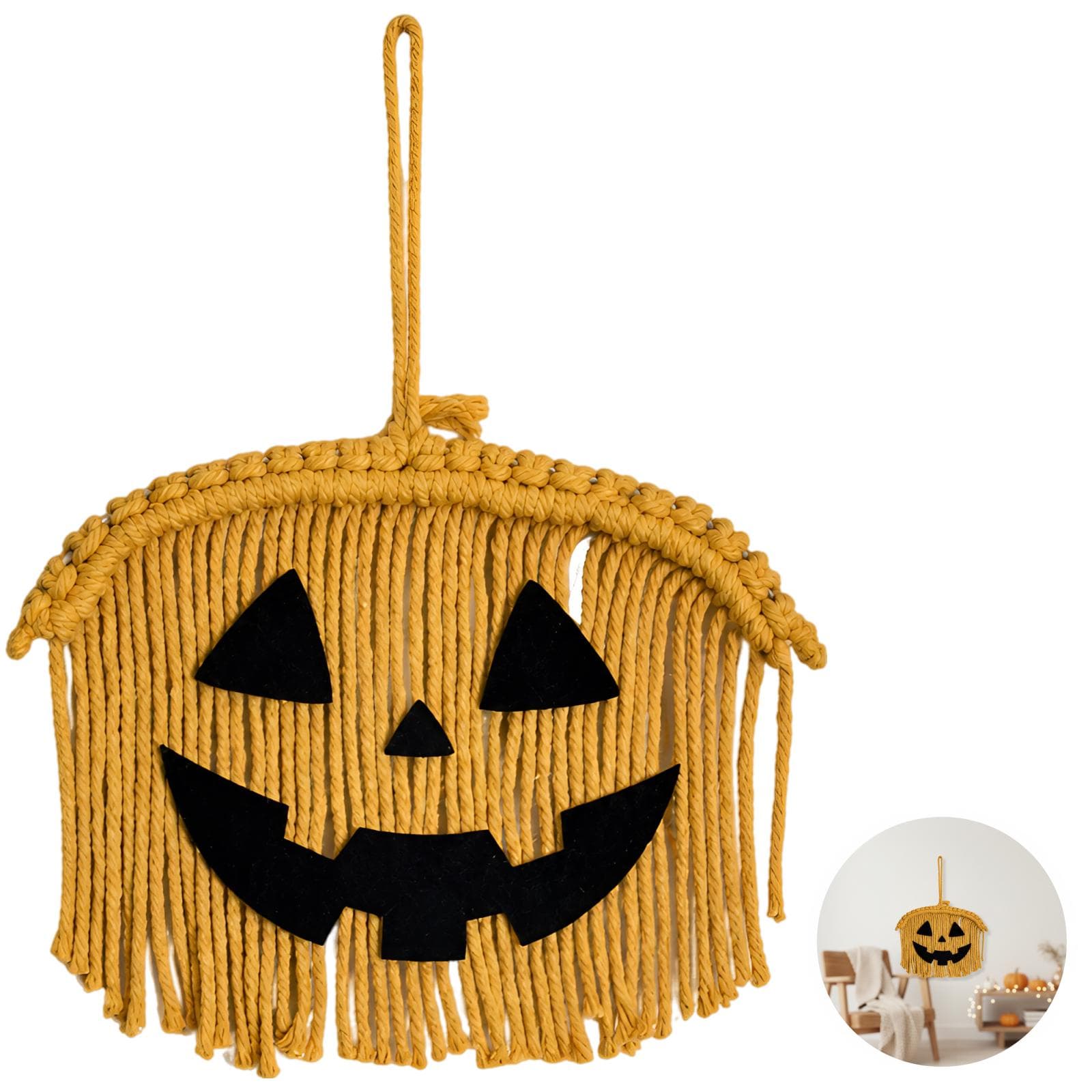 Hand-Woven Halloween Pumpkin Decor