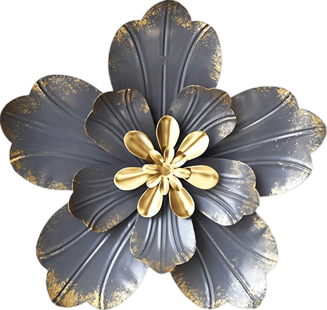 Rustic Modern Metal Flower Wall Art