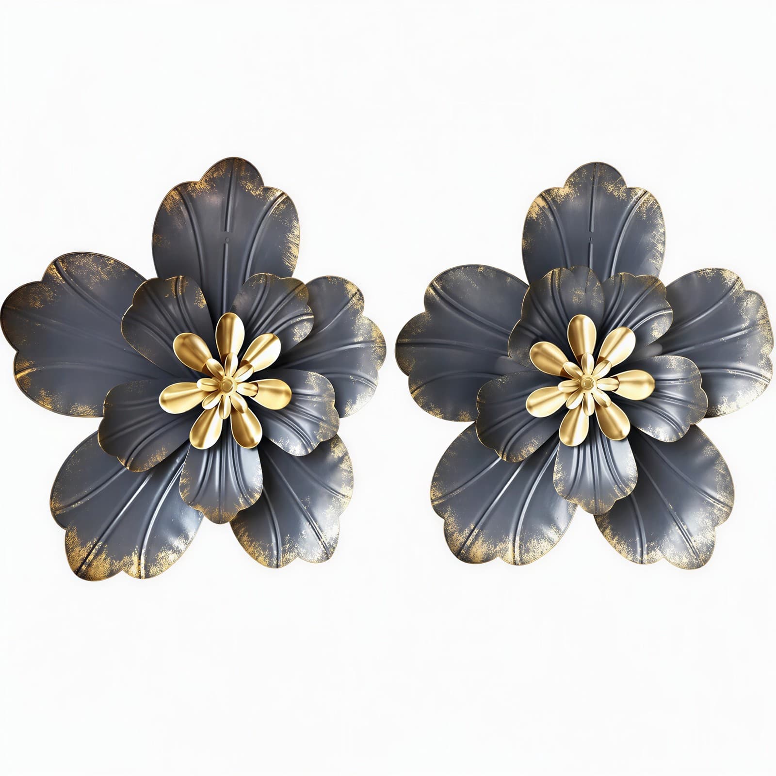 Rustic Modern Metal Flower Wall Art
