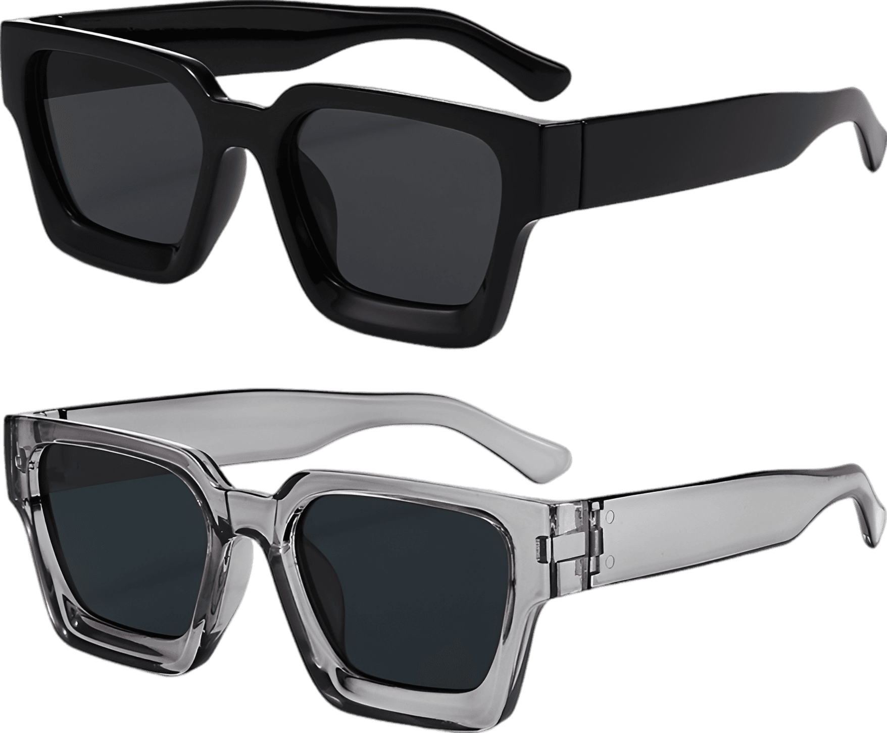 Retro Square Designer Sunglasses Set
