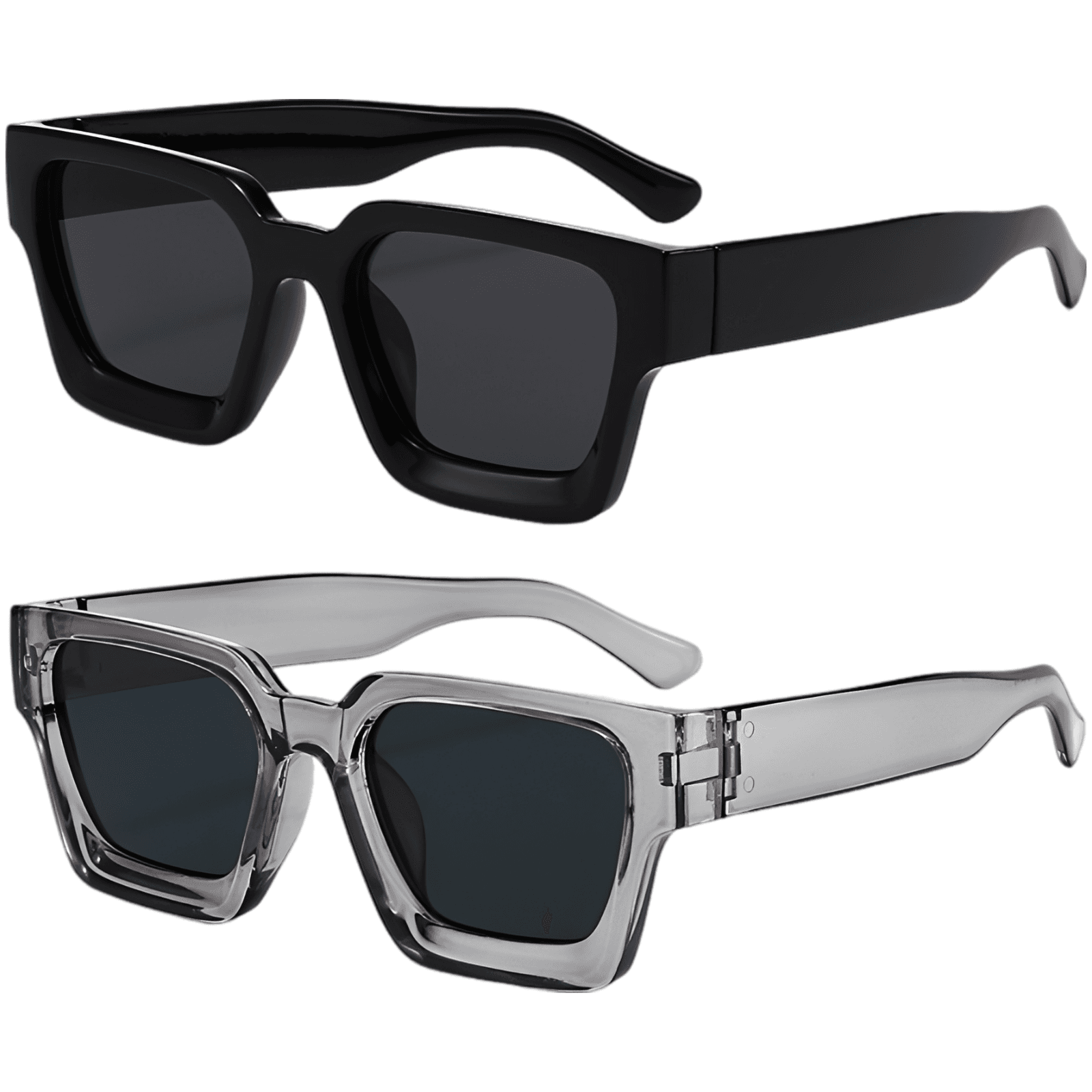 Retro Square Designer Sunglasses Set