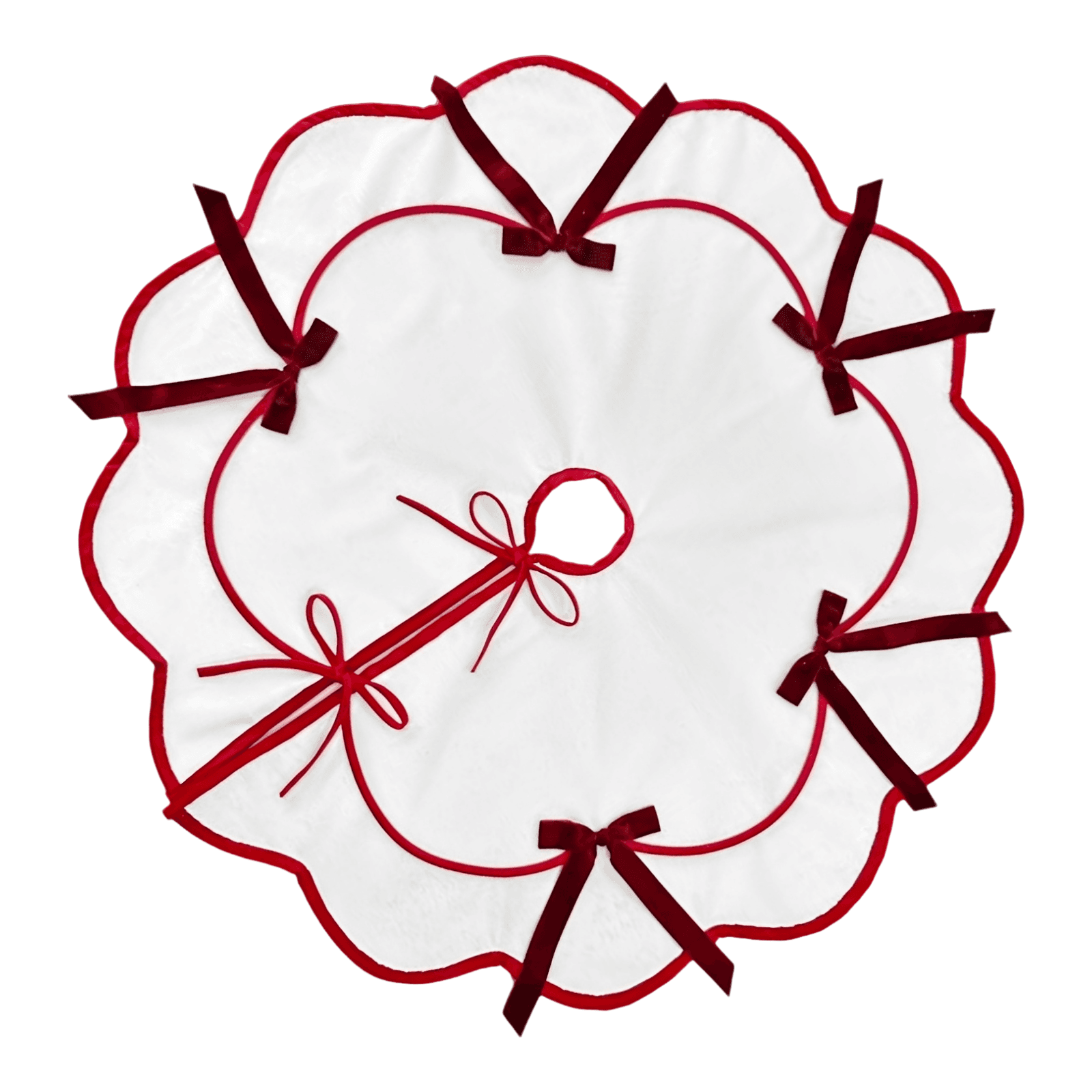 Scalloped Plush Christmas Tree Skirt