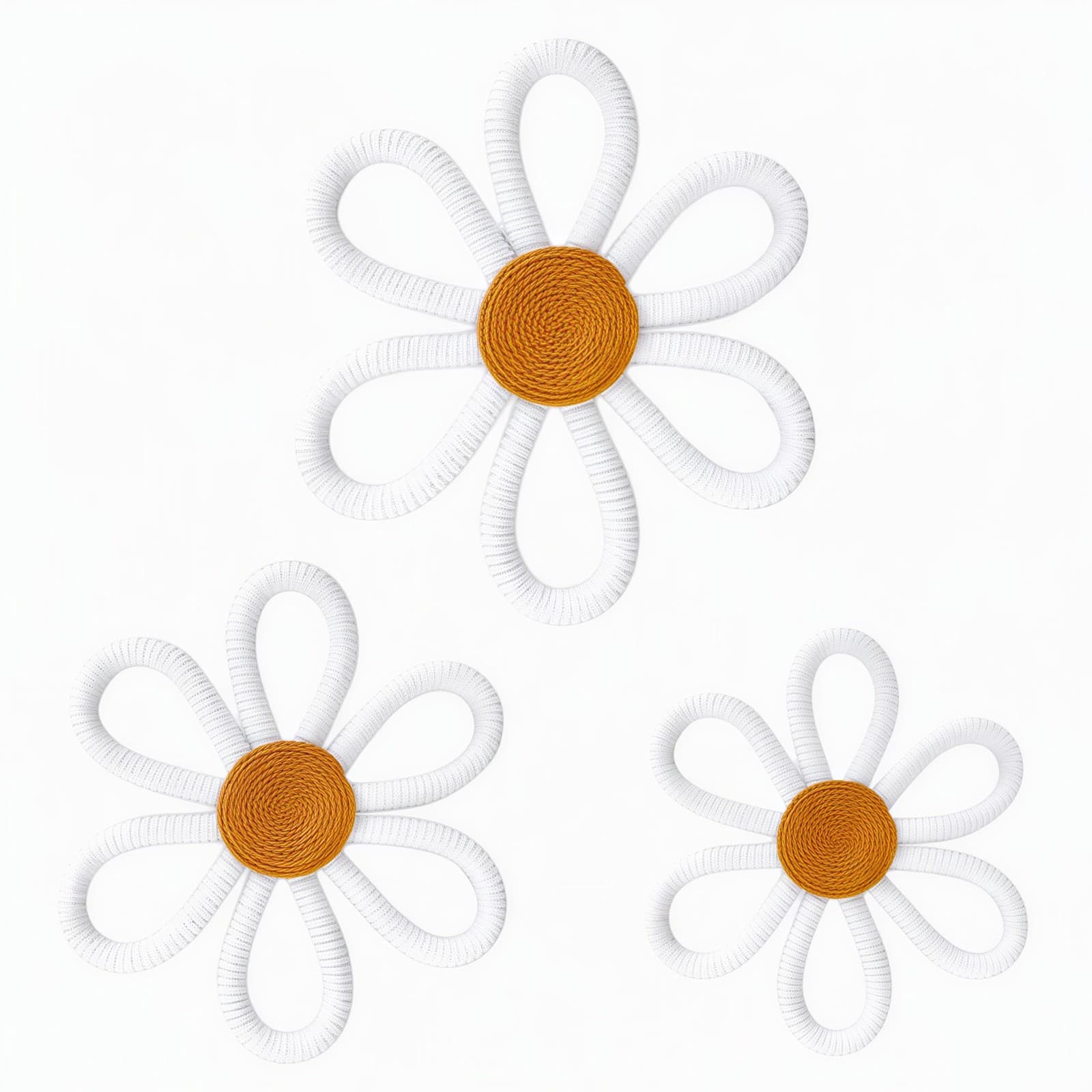 Bohemian Woven Daisy Wall Decor Set
