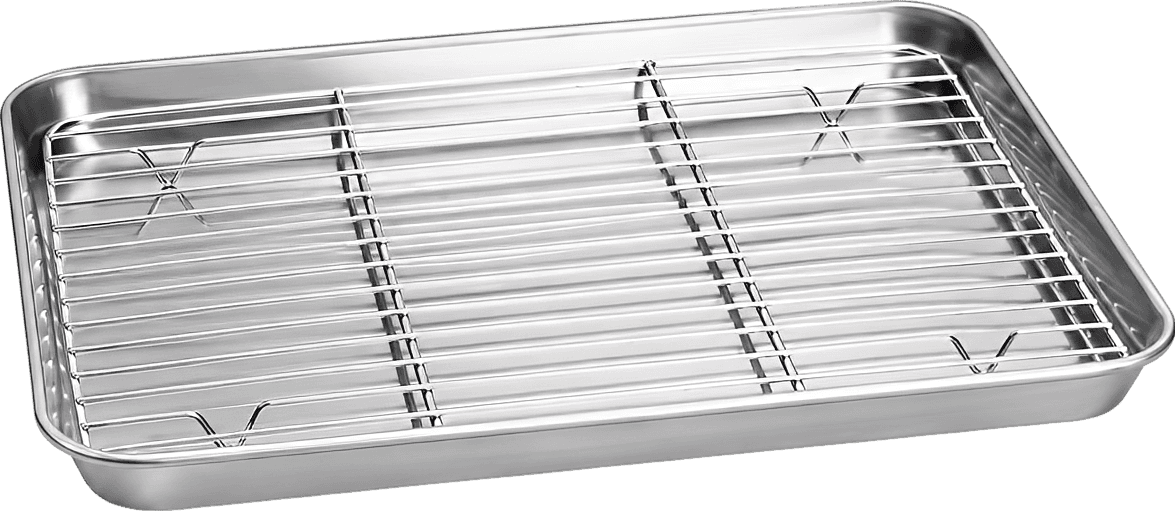 Premium 304 Stainless Steel Baking Pan with Wire Rack Set