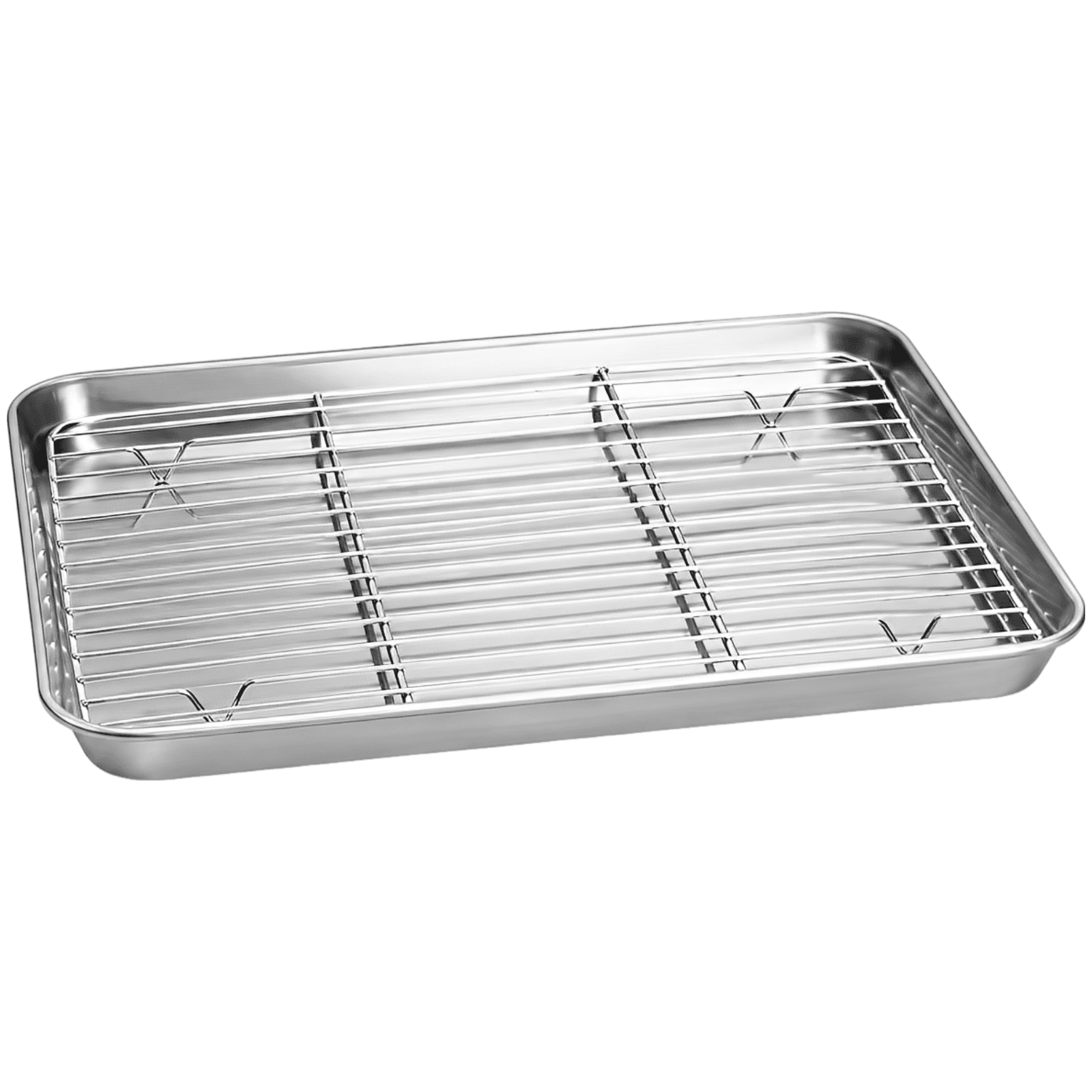 Premium 304 Stainless Steel Baking Pan with Wire Rack Set