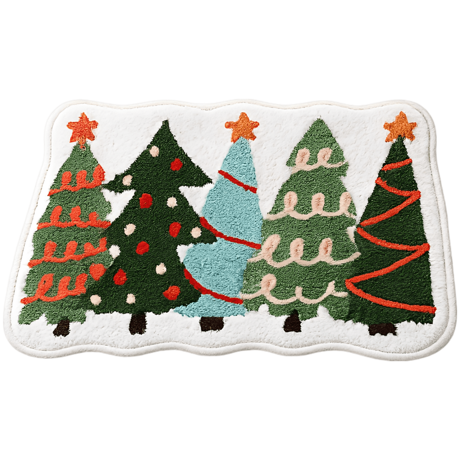 Festive Christmas Tree Bath Mat