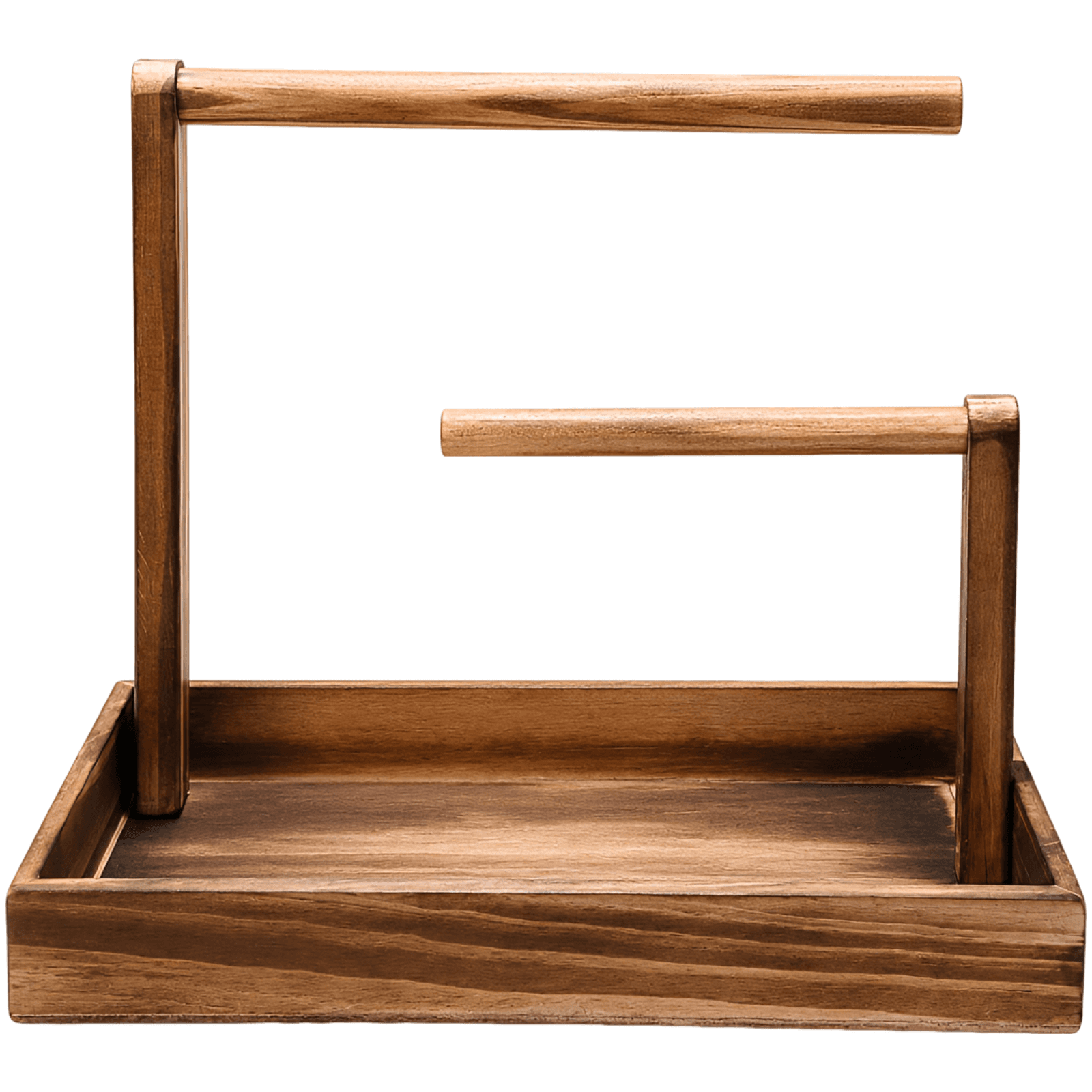 2-Tier Vintage Pine Wood Jewelry Stand