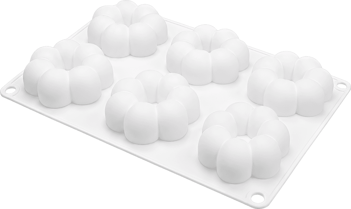 6-Cavity Flower Silicone Donut Molds