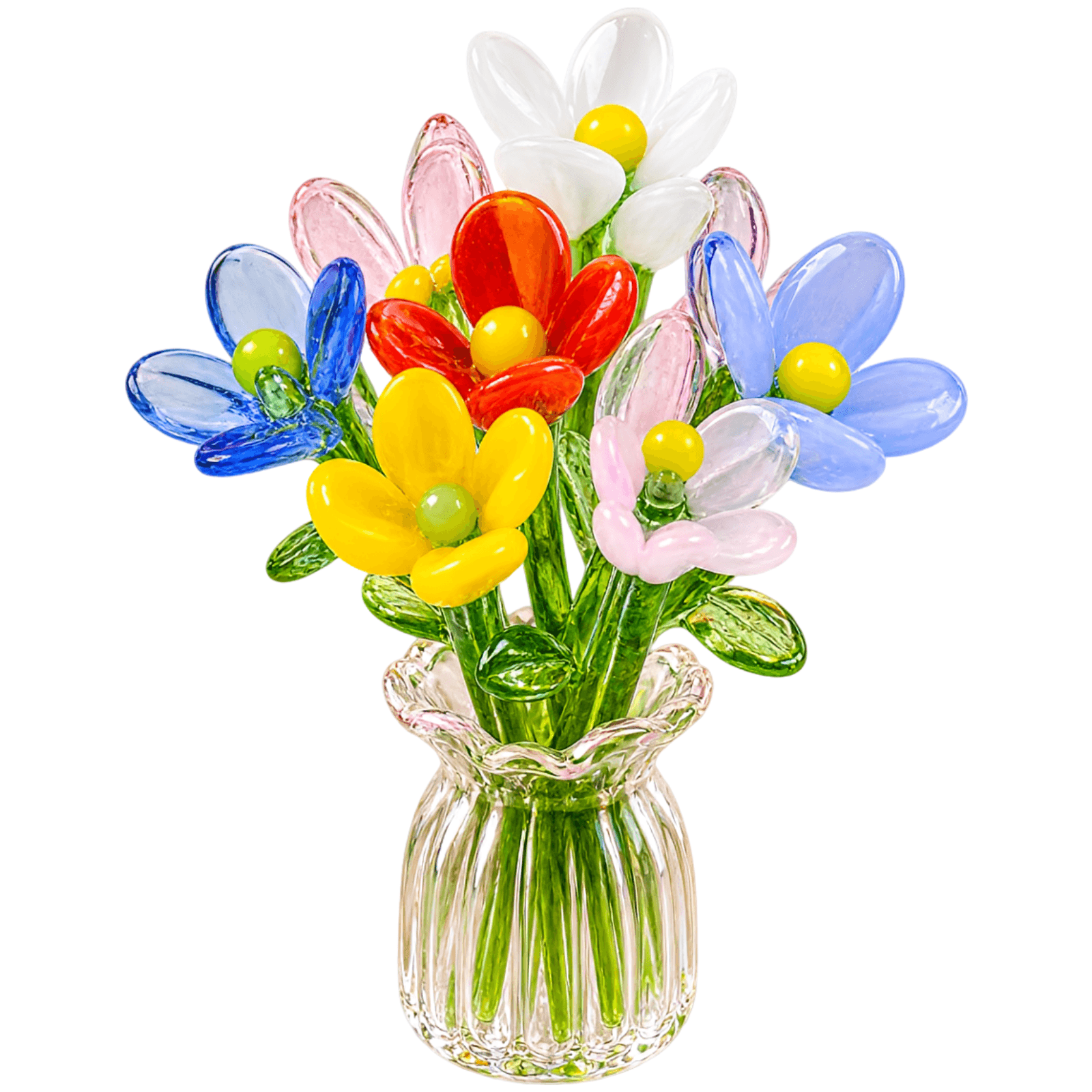 Handcrafted Glass Miniature Flower Decor