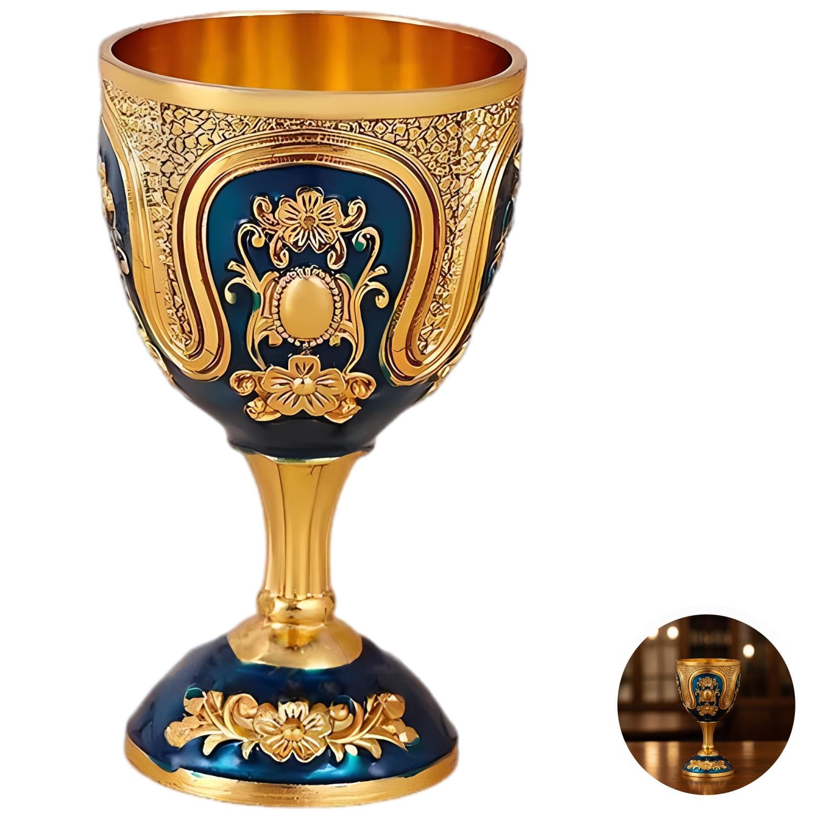 3-Piece Vintage Chalice Goblet Set