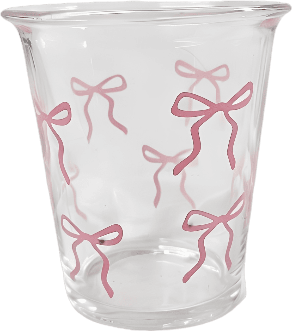 Pink Bow Glass Cup