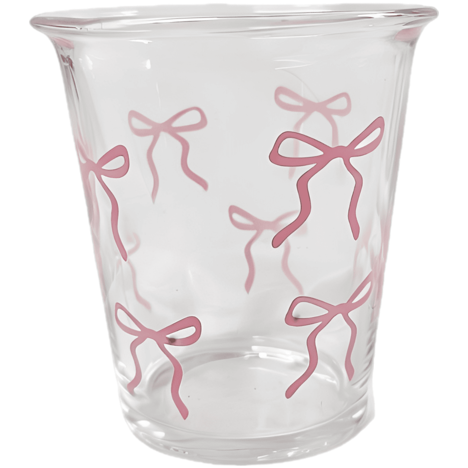 Pink Bow Glass Cup