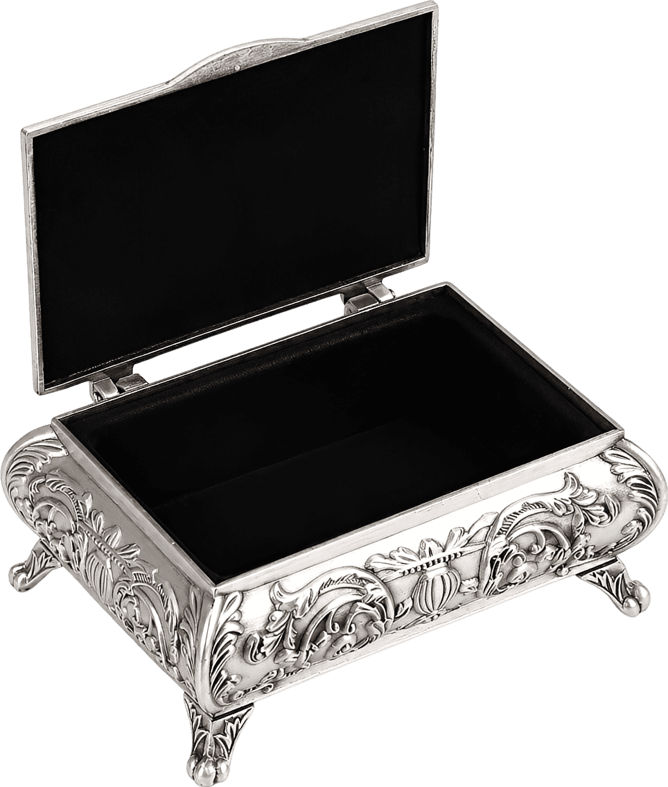 Vintage Rose Embossed Jewelry Box