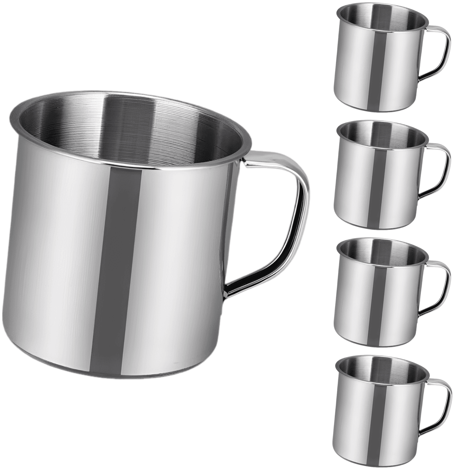 5-Pack Stainless Steel Cups with Handles