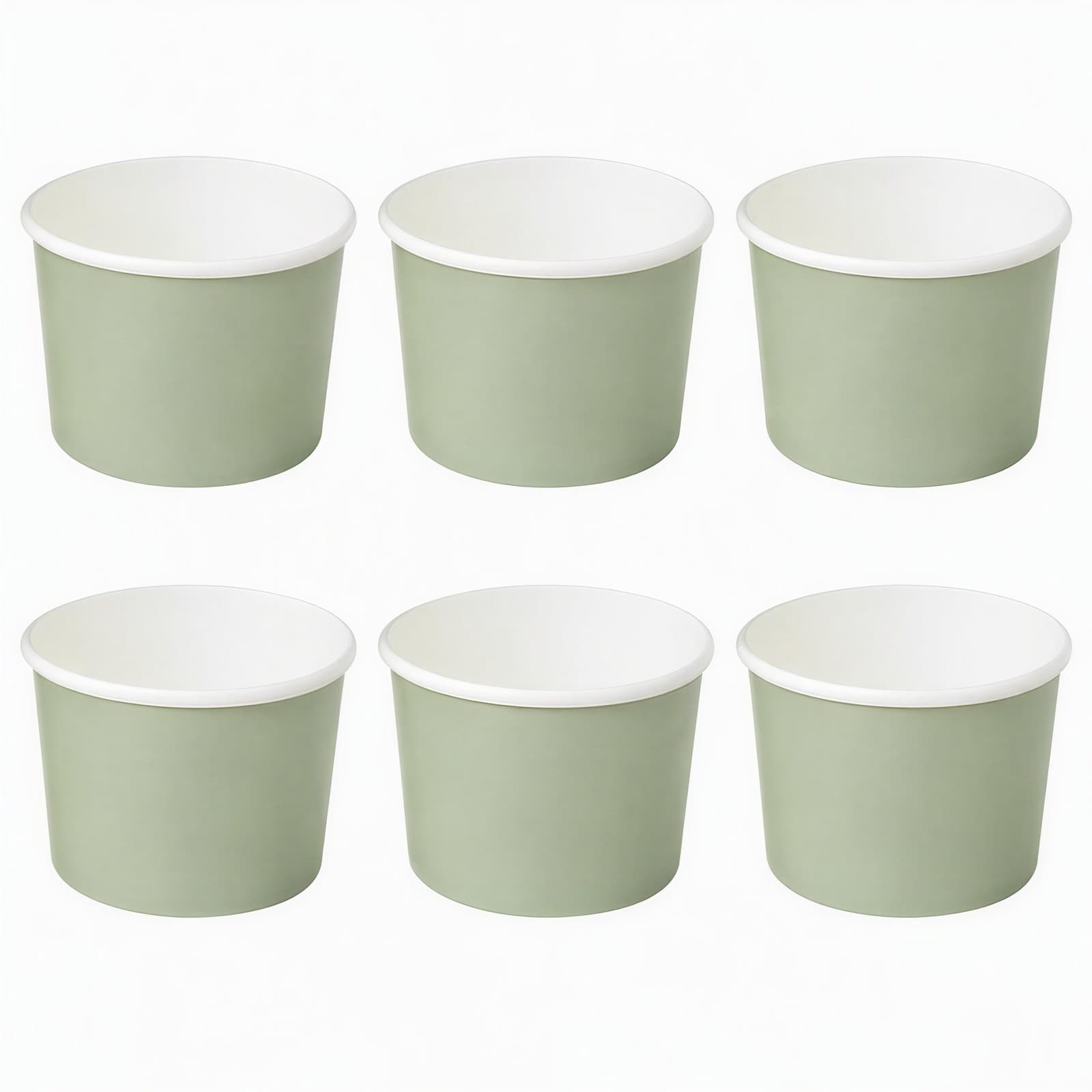 Disposable Gray Green Ice Cream Cups