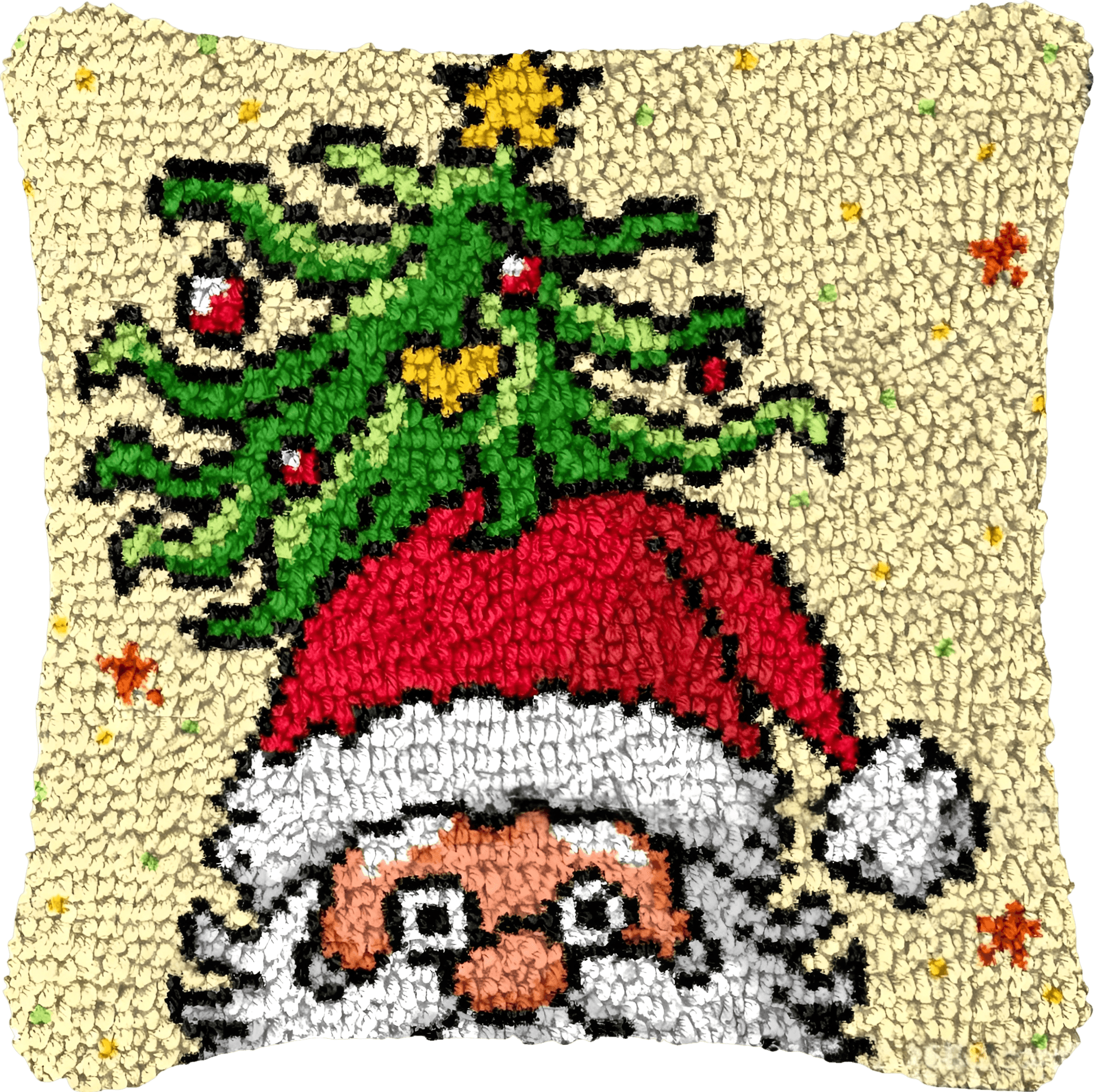 DIY Christmas Latch Hook Pillow Kit