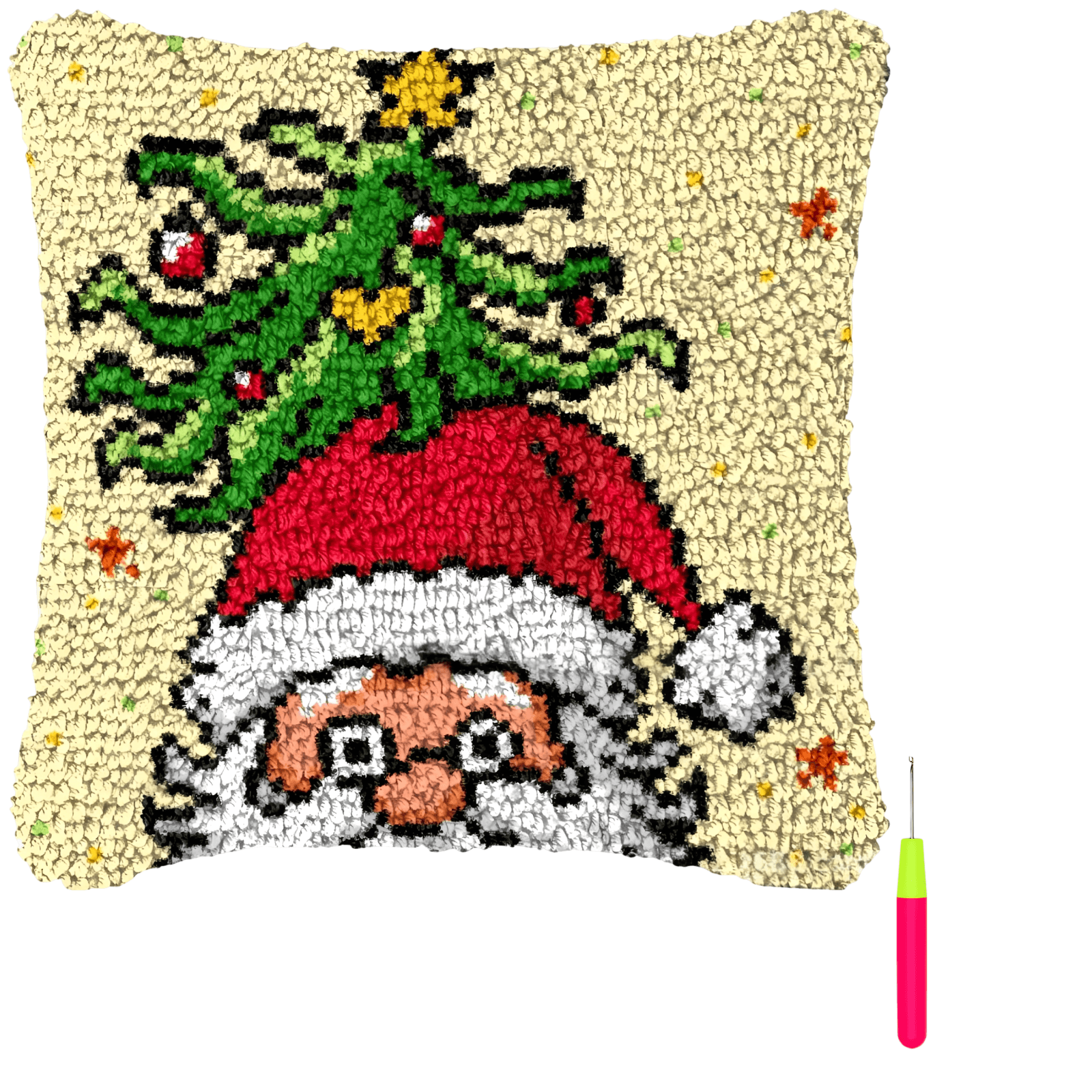 DIY Christmas Latch Hook Pillow Kit