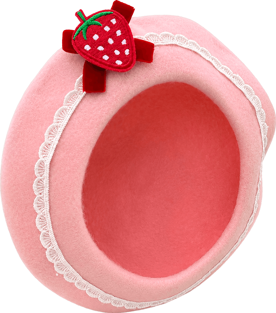 Pink Bow Strawberry Beret