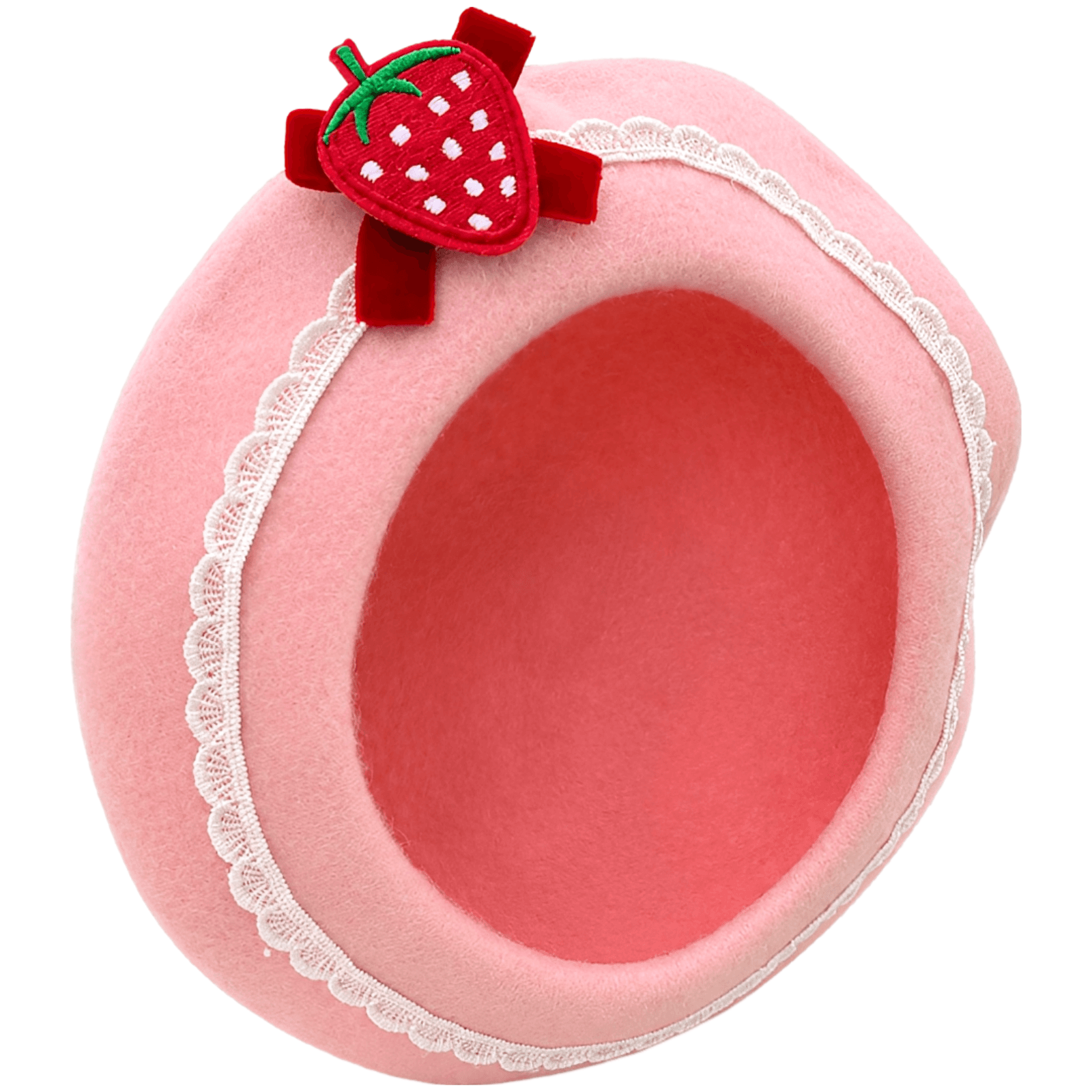 Pink Bow Strawberry Beret