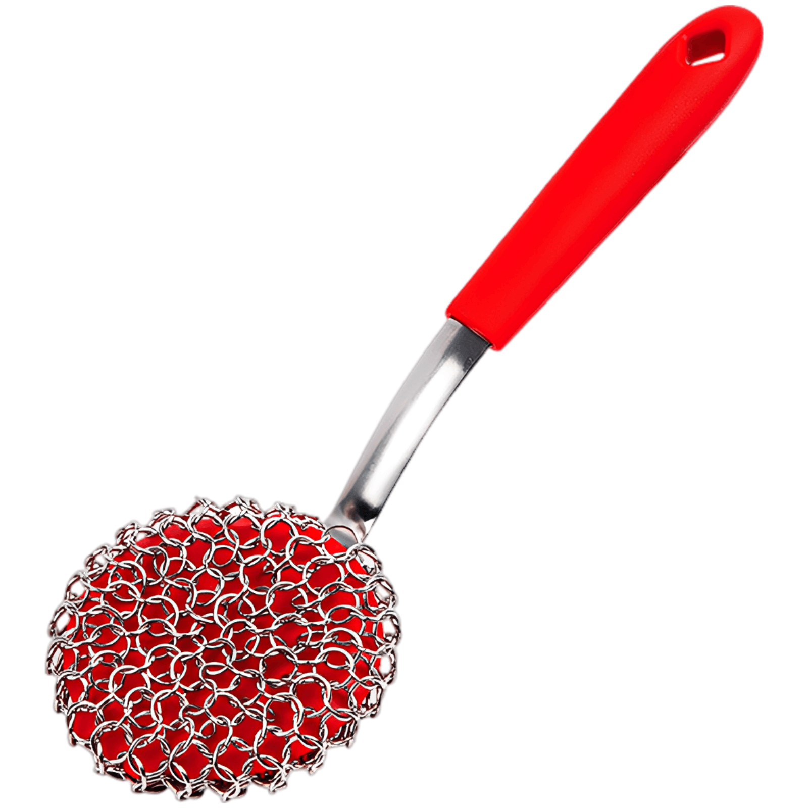 Cast Iron Scrubber with Silicone Ball & Long Handle