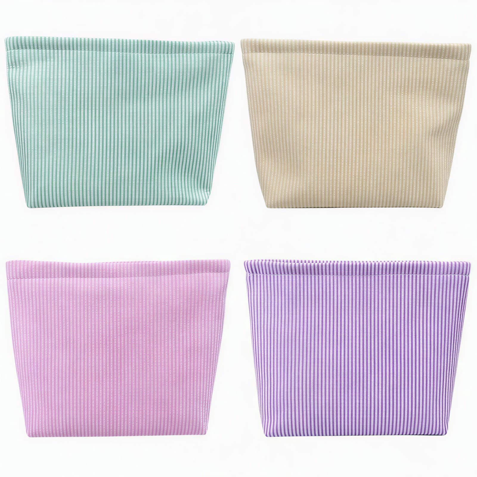 4 Pcs Stripe Cosmetic Bag Set