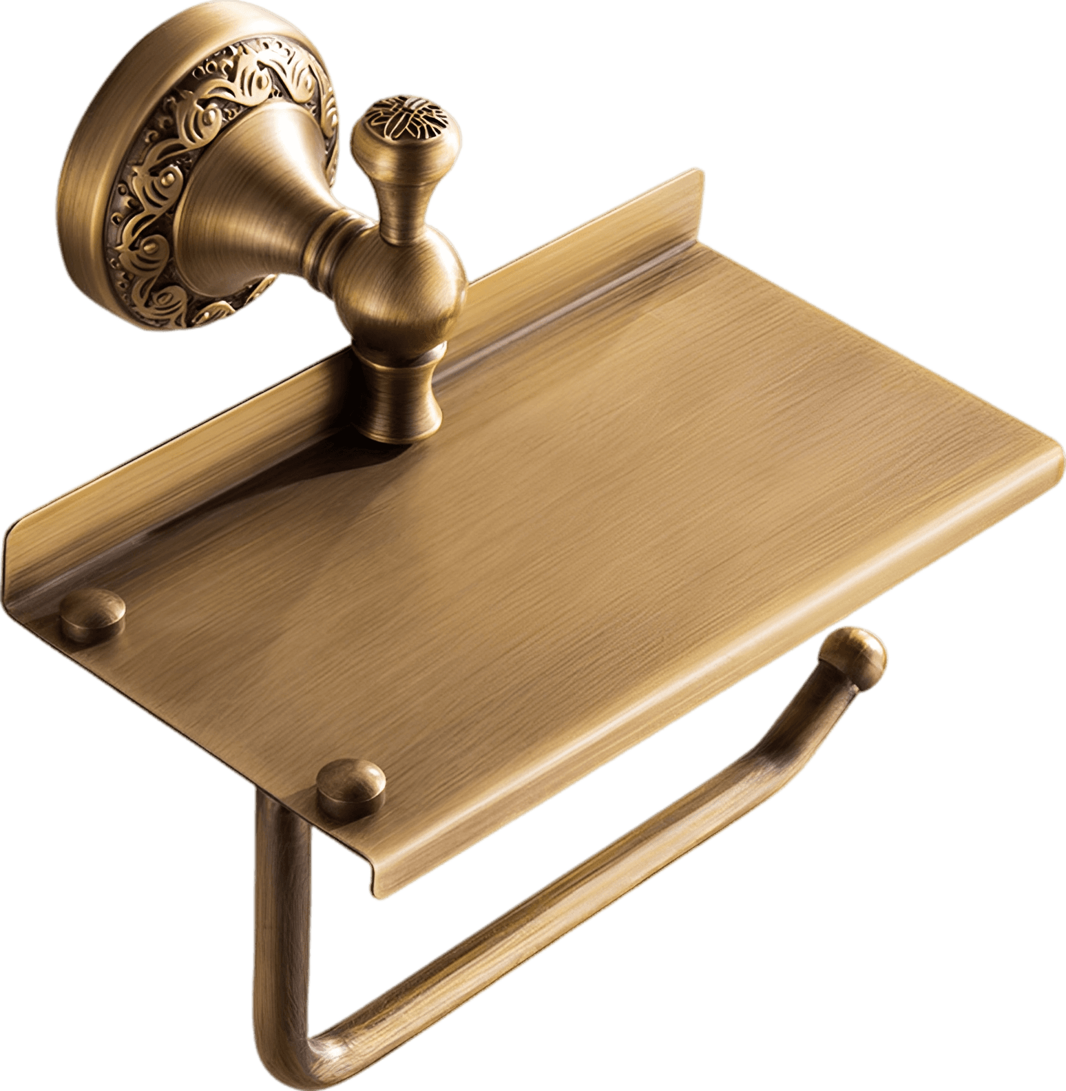 Vintage Toilet Paper Holder with Shelf