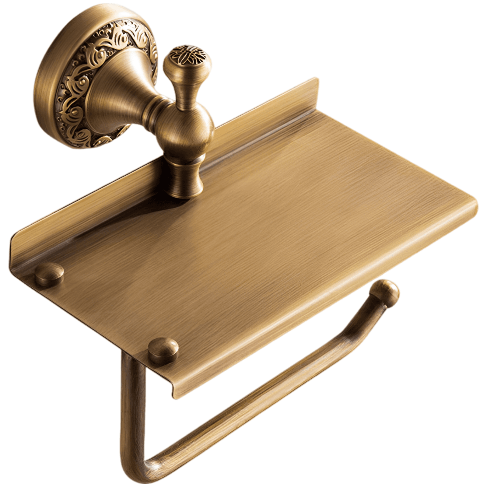 Vintage Toilet Paper Holder with Shelf