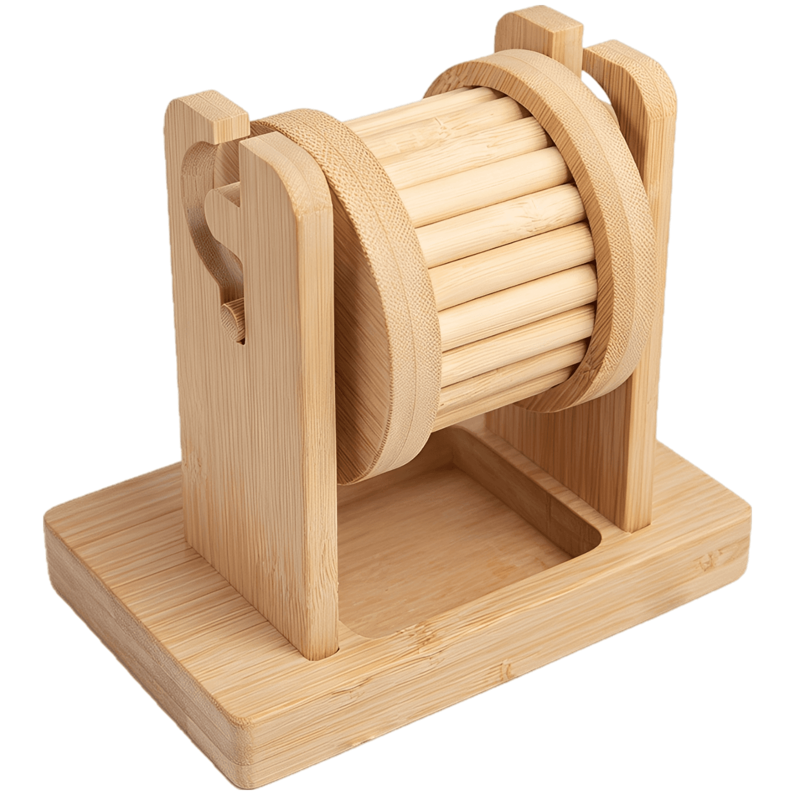 Natural Wood Hamster Foraging Rotating Wheel