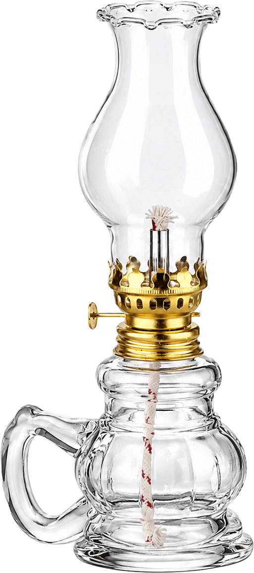 Vintage Glass Kerosene Lamp Set