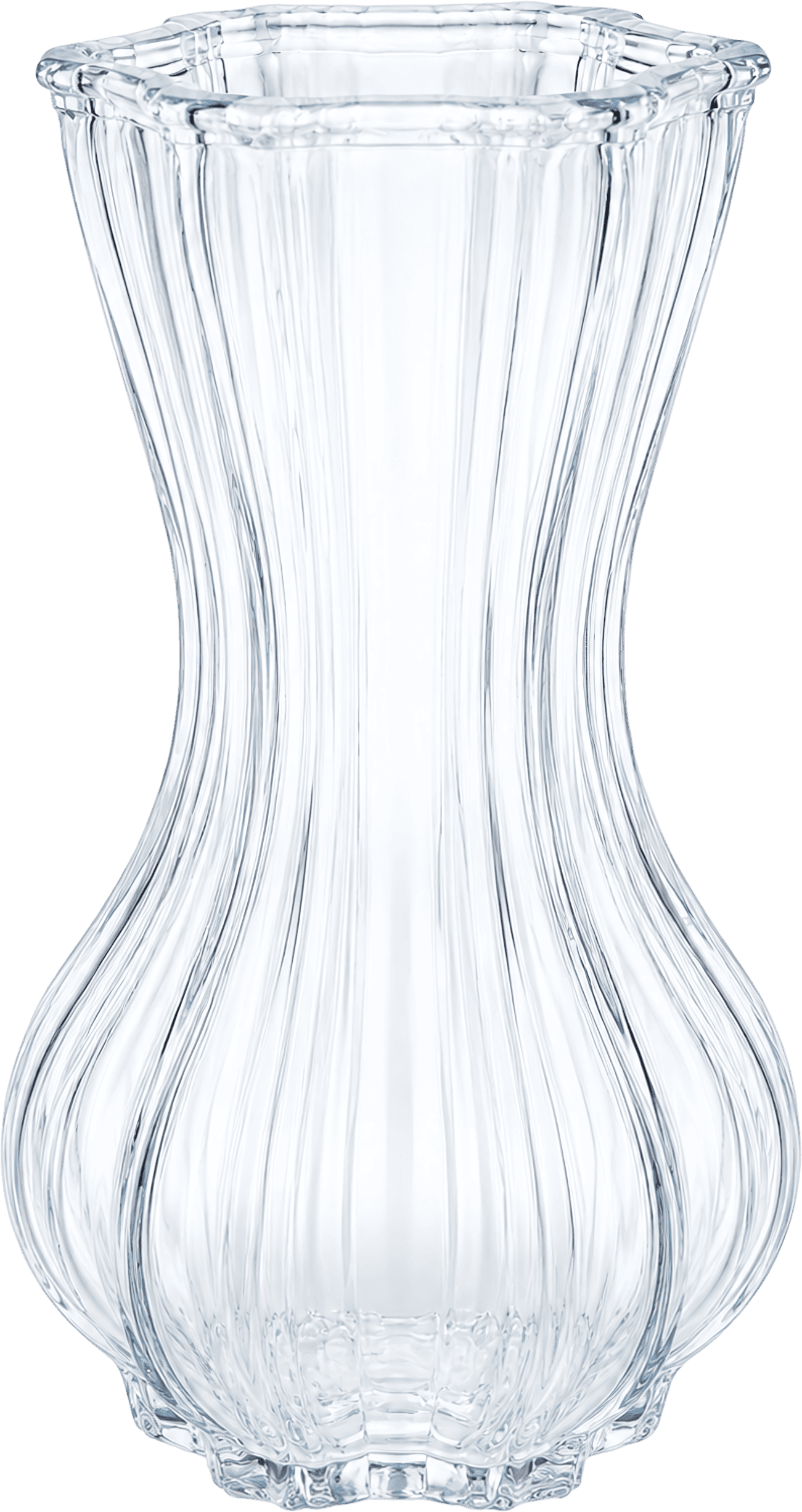 Elegant Ribbed Glass Vase Set of 2