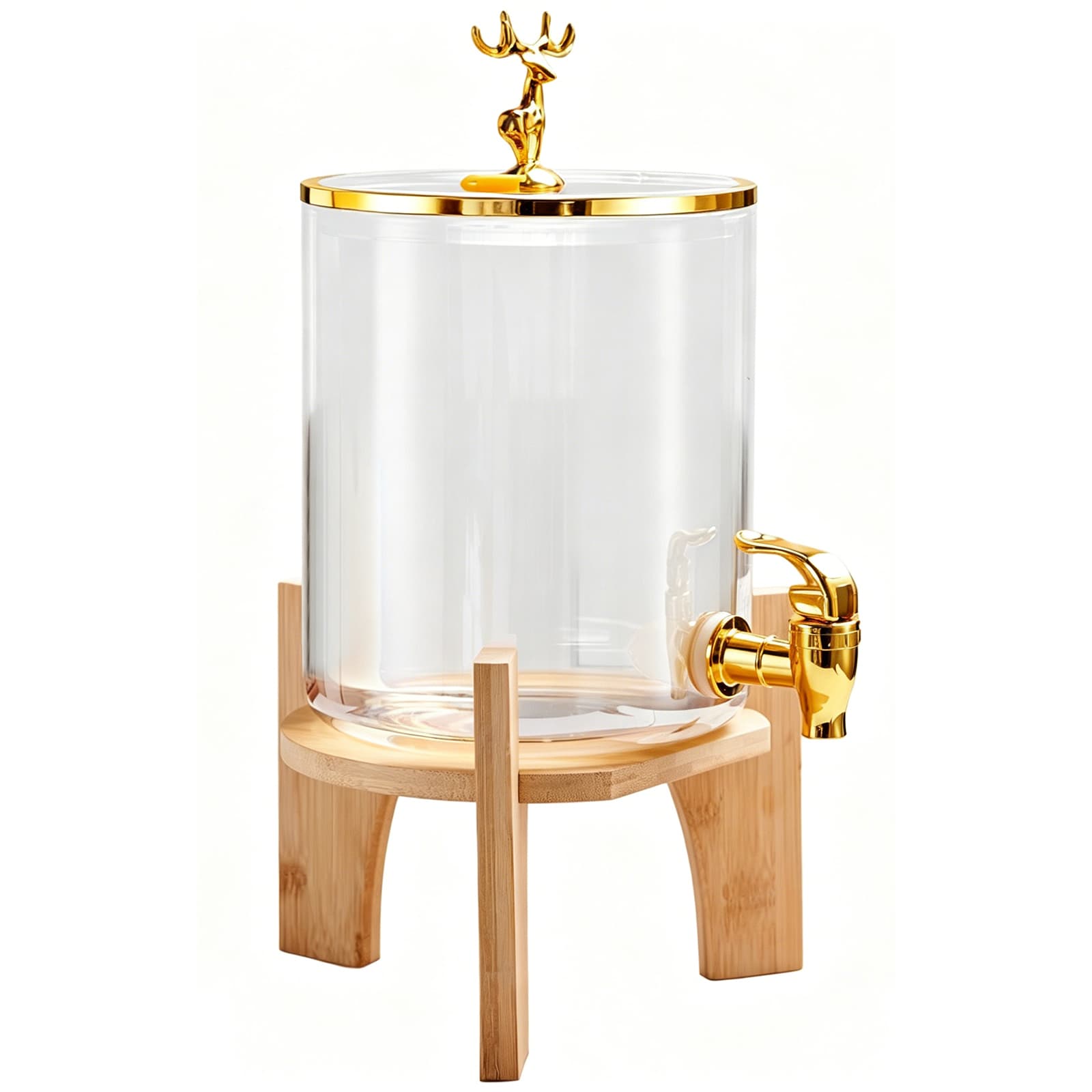 Elegant Amber Glass Beverage Dispenser