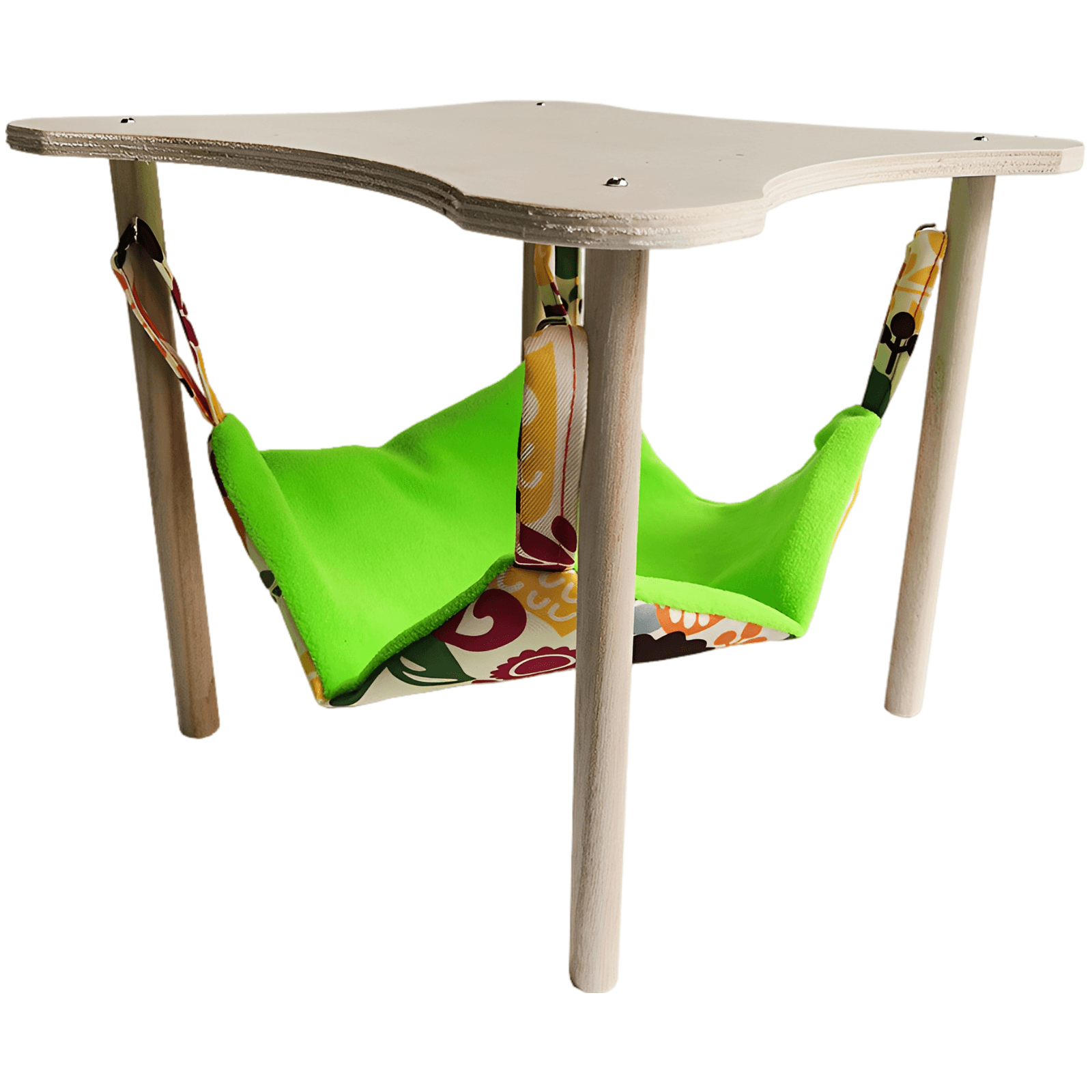 2-in-1 Guinea Pig Hammock with Wooden Platform
