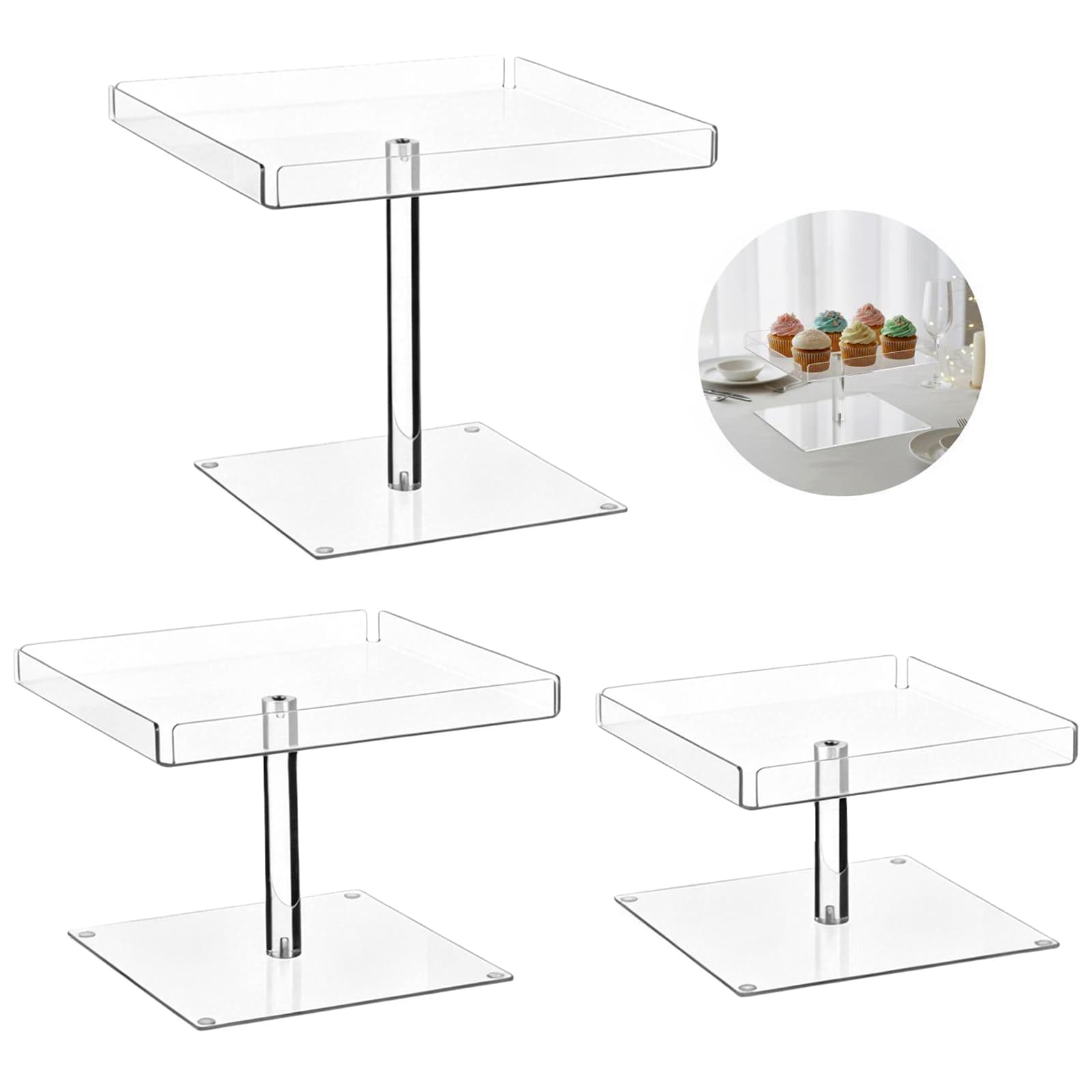 3-Tier Acrylic Cupcake Stand Set