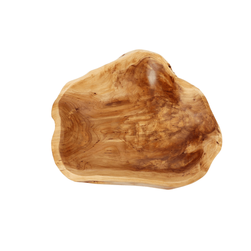 Handcrafted Wavy Live Edge Decorative Wooden Bowl