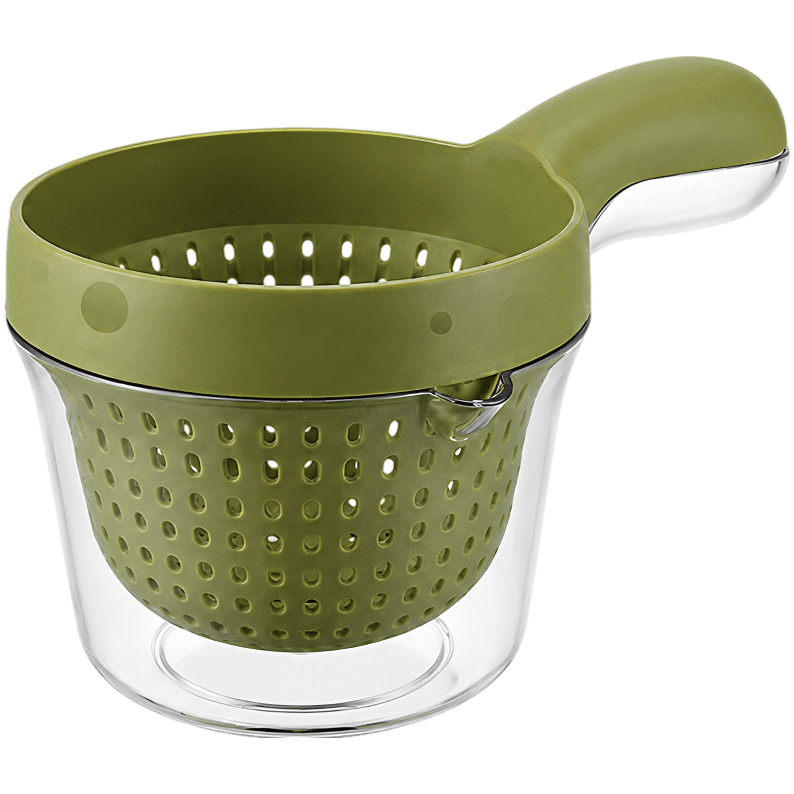 Avocado Green Dual-Layer Colander with Handle