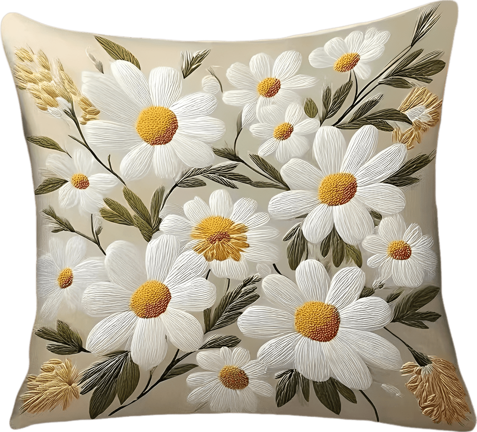 Yellow Daisy Floral Pillow Covers
